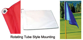 14 x 20 in. Nylon White Golf Flag, Solid Color, No Numerals, Tube Style