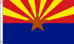 5 x 8 ft. Polyester Arizona Flag. Printed, Canvas Heading and Brass Grommets