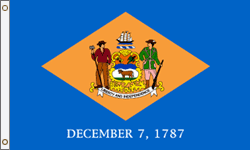 12 x 18 in. Nylon Delaware Flag. Printed, Canvas Heading and Brass Grommets