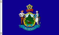 5 x 8 ft. Polyester Maine Flag. Printed, Canvas Heading and Brass Grommets