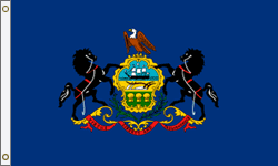 5 x 8 ft. Polyester Pennsylvania Flag. Printed, Canvas Heading and Brass Grommets
