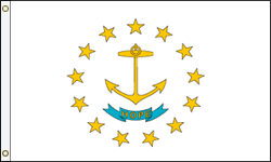 5 x 8 ft. Polyester Rhode Island Flag. Printed, Canvas Heading and Brass Grommets