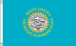 5 x 8 ft. Polyester South Dakota Flag. Printed, Canvas Heading and Brass Grommets