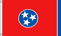 5 x 8 ft. Polyester Tennessee Flag. Printed, Canvas Heading and Brass Grommets