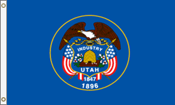5 x 8 ft. Polyester Utah Flag. Printed, Canvas Heading and Brass Grommets