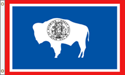 4 x 6 ft. Polyester Wyoming Flag. Printed, Canvas Heading and Brass Grommets