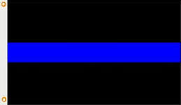 Thin Blue Line Flag SEWN Nylon, Heading & Grommets