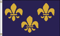 3 Blue Fleur De Lis Flag SEWN Nylon