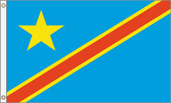 3 x 5 ft. Nylon Congo (Dem Rep) Flag. Printed, Canvas Heading and Brass Grommets