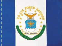 3 x 4 ft.  Nylon Air Force Retired Flag.  Printed, Pole Hem No Fringe