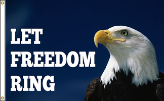 3 x 5 ft. Let Freedom Ring Flag, Printed, Canvas Heading and Brass Grommets
