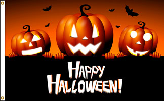 3 x 5 ft. Nylon Halloween Pumpkins Flag, Printed, Canvas Heading and Brass Grommets