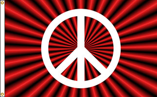 3 x 5 ft. Nylon Red Peace Flag, Printed, Canvas Heading and Brass Grommets