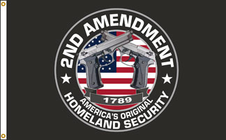 3 x 5 ft. Nylon 2nd Amendment Flag, Printed, Canvas Heading and Brass Grommets