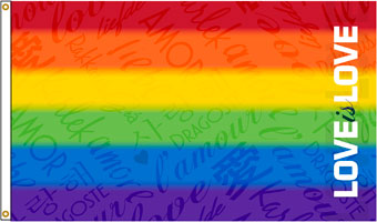 3 x 5 ft. Nylon Rainbow Love is Love Flag, Printed, Canvas Heading and Brass Grommets