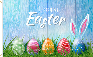 3 x 5 ft. Nylon Happy Easter Flag, Printed, Canvas Heading and Brass Grommets