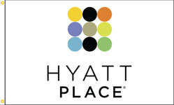 Hyatt Place Nylon Flag. Printed, Double Sided, Canvas Heading and Brass Grommets