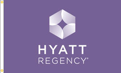 Hyatt Regency, purple, Nylon Flag. Printed, Double Sided, Canvas Heading and Brass Grommets