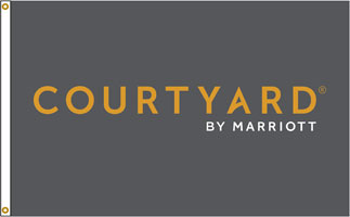 Courtyard Marriott Nylon Flag. Printed, Canvas Heading and Brass Grommets