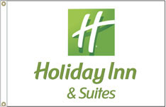 Holiday Inn and Suites Nylon Flag. Printed, Canvas Heading and Brass Grommets