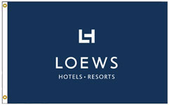 Loews Hotels Resorts Nylon Flag. Printed, Canvas Heading and Brass Grommets
