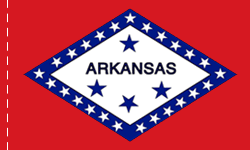 4 x 6 ft. Nylon Arkansas Indoor Flag. Printed, Pole Hem No Fringe