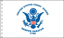 Coast Guard Indoor Flag Plain, No Fringe