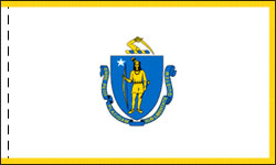 Massachusetts Indoor Flag Fringed