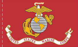 Marine Corps Indoor Flag Plain, No Fringe