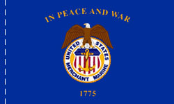 Merchant Marine Indoor Flag Plain, No Fringe