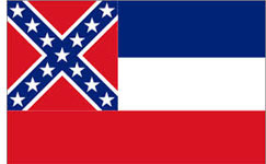 4 x 6 ft. Polyester Mississippi Flag. Printed, Canvas Heading and Brass Grommets