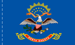 4 x 6 ft. Nylon North Dakota Indoor Flag. Printed, Pole Hem No Fringe