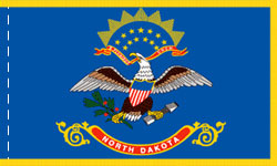 North Dakota Indoor Flag Fringed