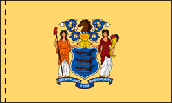 New Jersey Indoor Flag Plain, No Fringe