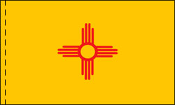 New Mexico Indoor Flag Plain, No Fringe