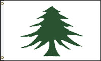 3 x 5 ft. Nylon Pine Tree Flag. Sewn, Canvas Heading and Brass Grommets