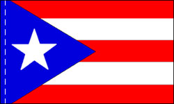 Puerto Rico Indoor Flag Plain, No Fringe