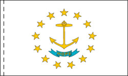 Rhode Island Indoor Flag Plain, No Fringe