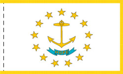 Rhode Island Indoor Flag Fringed
