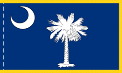 3 x 5 ft. Nylon South Carolina Indoor Flag. Printed, Pole Hem & Fringe