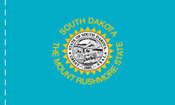 South Dakota Indoor Flag Plain, No Fringe