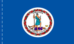 Virginia Indoor Flag Plain, No Fringe