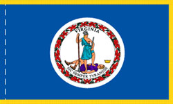 Virginia Indoor Flag Fringed