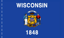 Wisconsin Indoor Flag Plain, No Fringe