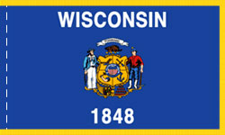 Wisconsin Indoor Flag Fringed