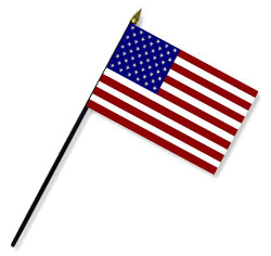 American Handheld Rayon Stick Flags