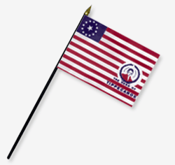 4 x 6 in. Rayon William Henry Harrison-1840 Flag. Mounted on 10 in. x 3/16 in. Dia. Black Plastic St