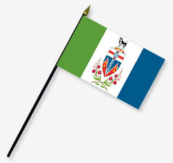 4 x 6 in. Rayon The Yukon Flag Mounted on 10 in. Black Plastic Staff with Gold Spear Tip
