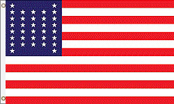3 x 5 ft. Nylon 34 Star Pattern Flag. Printed, Canvas Heading and Brass Grommets