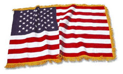Indoor American Flag Standard Nylon with Gold Fringe